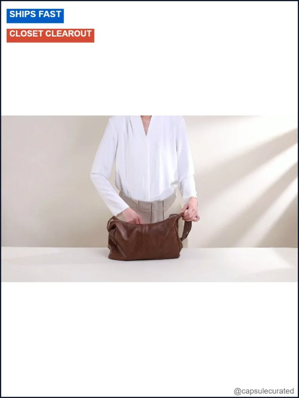 Retro Vegan Leather Hobo Handbag Slouchy Tote Crossbody Purse